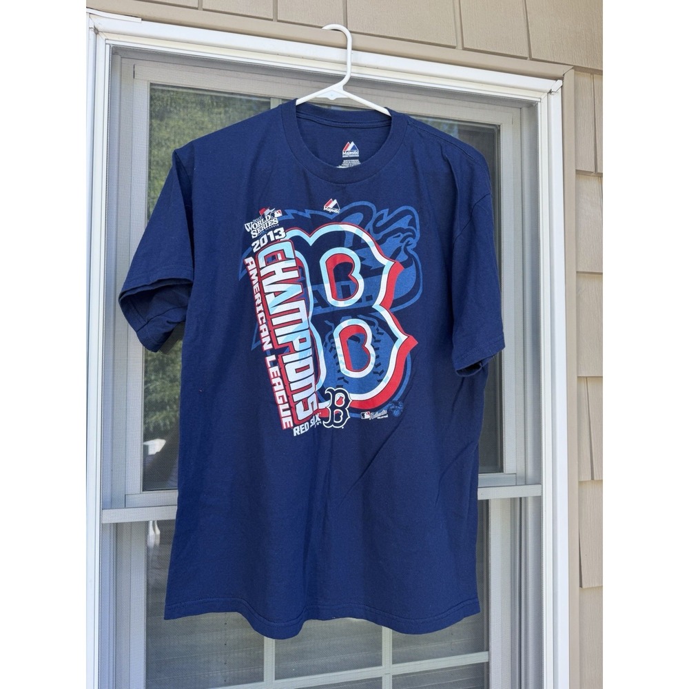 Boston Red Sox T-Shirt 2013 World Series Champions Short Sleeve Majestic Large